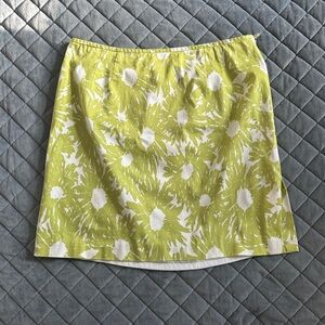 Cotton Mini Skort -Lime and White Floral Petites Large